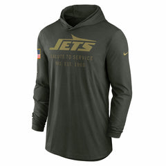 New York Jets Nike 2025 Salute to Service Sideline Dri-FIT Lightweight Hooded Pullover