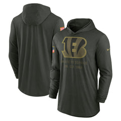 Cincinnati Bengals Nike 2025 Salute to Service Sideline Dri-FIT Lightweight Hooded Pullover