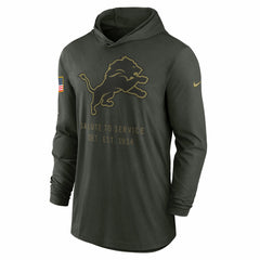 Detroit Lions Nike 2025 Salute to Service Sideline Dri-FIT Lightweight Hooded Pullover
