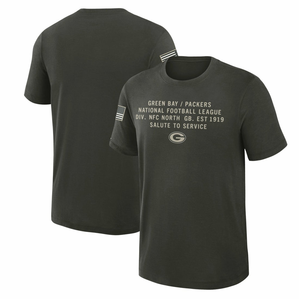 Green Bay Packers Nike 2025 Salute to Service Sideline Slub Dri-FIT T-Shirt