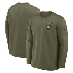 New York Giants Nike 2025 Salute to Service Sideline Coaches Therma-FIT Long Sleeve Shirt