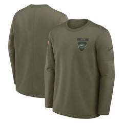 New York Jets Nike 2025 Salute to Service Sideline Coaches Therma-FIT Long Sleeve Shirt