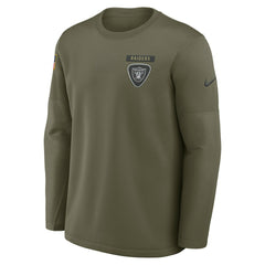 Las Vegas Raiders Nike 2025 Salute to Service Sideline Coaches Therma-FIT Long Sleeve Shirt