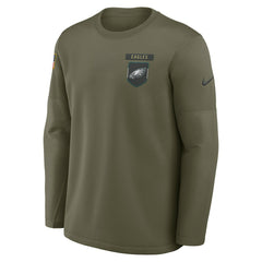Philadelphia Eagles Nike 2025 Salute to Service Sideline Coaches Therma-FIT Long Sleeve Shirt