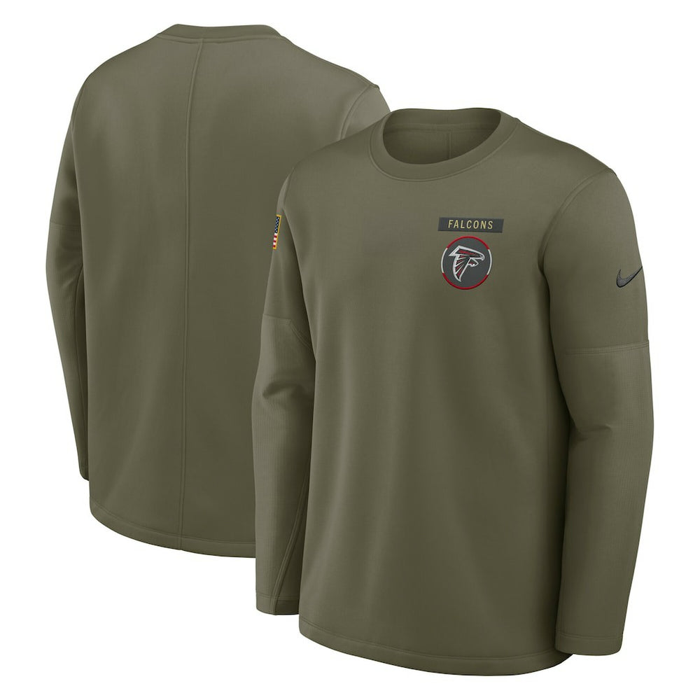 Atlanta Falcons Nike 2025 Salute to Service Sideline Coaches Therma-FIT Long Sleeve Shirt