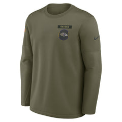 Baltimore Ravens Nike 2025 Salute to Service Sideline Coaches Therma-FIT Long Sleeve Shirt