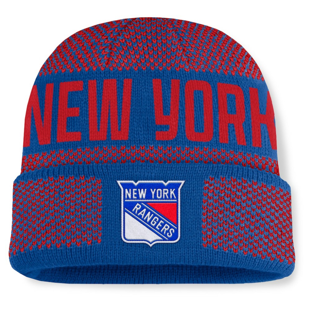 New York Rangers Fanatics Fundamentals Shelter Cuffed Knit Hat Sale