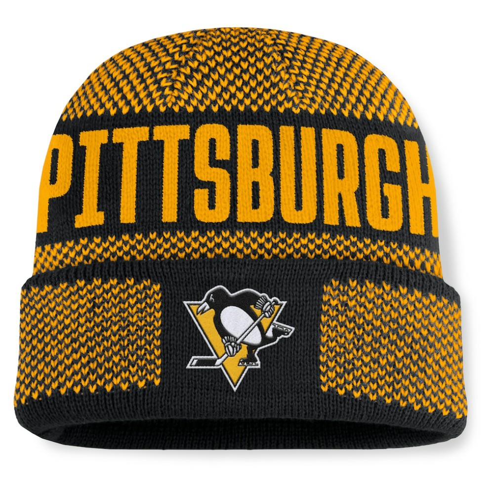 Pittsburgh Penguins Fanatics Fundamentals Shelter Cuffed Knit Hat On Sale