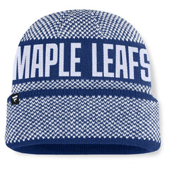 Toronto Maple Leafs Fanatics Fundamentals Shelter Cuffed Knit Hat Outlet