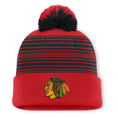 Chicago Blackhawks Fanatics Fundamental Spirit Cuffed Pom Knit Hat Sale