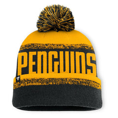 Pittsburgh Penguins Fanatics Fundamentals Thrive Cuffed Knit Hat with Pom For Sale