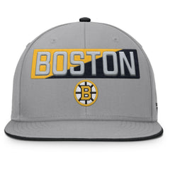Boston Bruins Fanatics Fundamentals Duo Split Logo Snapback Hat Online