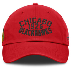 Chicago Blackhawks Fanatics Fundamentals Archer Adjustable Hat On Sale