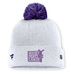 Vegas Golden Knights Fanatics Authentic Pro Hockey Fights Cancer Cuffed Knit Hat with Pom For Sale