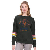 New York Mets G-III 4Her by Carl Banks Women's Allana Stripe Pullover Sweatshirt | MLB Outlet