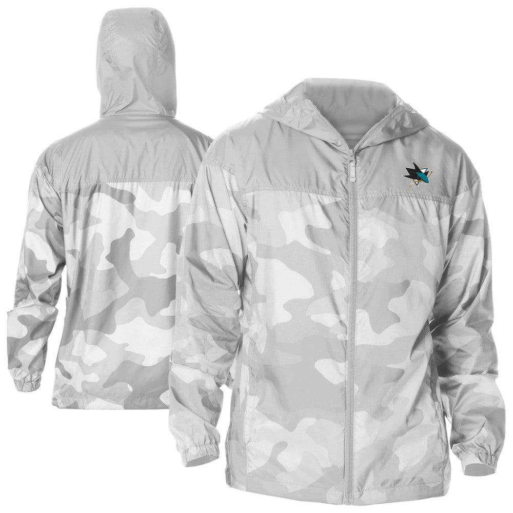 San Jose Sharks Columbia Camo Flash Challenger Omni-Shade Full-Zip Hoodie Windbreaker Outlet