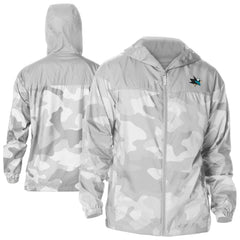 San Jose Sharks Columbia Camo Flash Challenger Omni-Shade Full-Zip Hoodie Windbreaker Outlet