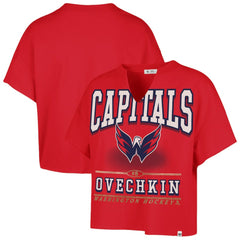 Alexander Ovechkin Washington Capitals '47 Women's Elation Name & Number Oversized Notch Neck T-Shirt Outlet
