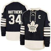 Auston Matthews Toronto Maple Leafs '47 Player Name & Number Sweep Check Eternal Lacer Sweatshirt Discount