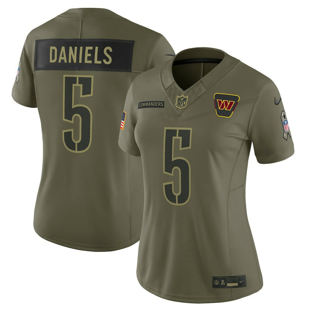 Jayden Daniels Washington Commanders Women's 2025 Salute to Service Limited Jersey - Olive