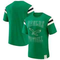 Philadelphia Eagles Fanatics Darius Rucker Collection Distressed Throwback Shoulder Stripe T-Shirt