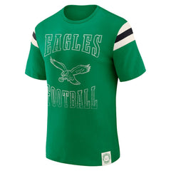Philadelphia Eagles Fanatics Darius Rucker Collection Distressed Throwback Shoulder Stripe T-Shirt