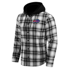 Buffalo Bills Fanatics NFL x Darius Rucker Collection Plaid Flannel Quilted Full-Snap Hooded Shacket