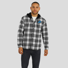 Detroit Lions Fanatics NFL x Darius Rucker Collection Plaid Flannel Quilted Full-Snap Hooded Shacket