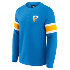 Los Angeles Chargers Fanatics Darius Rucker Collection Waffle-Knit Raglan Long Sleeve Henley T-Shirt