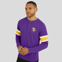 Minnesota Vikings Fanatics Darius Rucker Collection Waffle-Knit Raglan Long Sleeve Henley T-Shirt