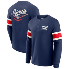 New York Giants Fanatics Darius Rucker Collection Waffle-Knit Raglan Long Sleeve Henley T-Shirt