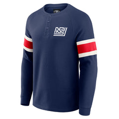 New York Giants Fanatics Darius Rucker Collection Waffle-Knit Raglan Long Sleeve Henley T-Shirt