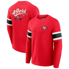 San Francisco 49ers Fanatics Darius Rucker Collection Waffle-Knit Raglan Long Sleeve Henley T-Shirt