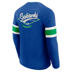 Seattle Seahawks Fanatics Darius Rucker Collection Waffle-Knit Raglan Long Sleeve Henley T-Shirt