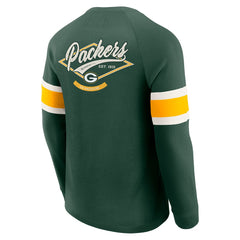 Green Bay Packers Fanatics Darius Rucker Collection Waffle-Knit Raglan Long Sleeve Henley T-Shirt