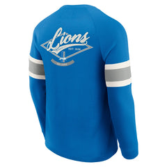 Detroit Lions Fanatics Darius Rucker Collection Waffle-Knit Raglan Long Sleeve Henley T-Shirt