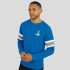 Detroit Lions Fanatics Darius Rucker Collection Waffle-Knit Raglan Long Sleeve Henley T-Shirt