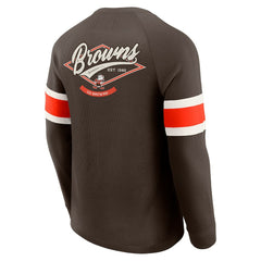 Cleveland Browns Fanatics Darius Rucker Collection Waffle-Knit Raglan Long Sleeve Henley T-Shirt