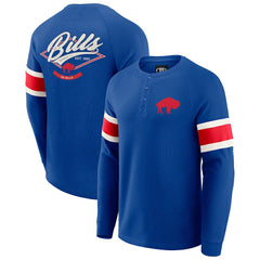 Buffalo Bills Fanatics Darius Rucker Collection Waffle-Knit Raglan Long Sleeve Henley T-Shirt