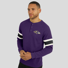 Baltimore Ravens Fanatics Darius Rucker Collection Waffle-Knit Raglan Long Sleeve Henley T-Shirt