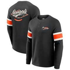 Cincinnati Bengals Fanatics Darius Rucker Collection Waffle-Knit Raglan Long Sleeve Henley T-Shirt