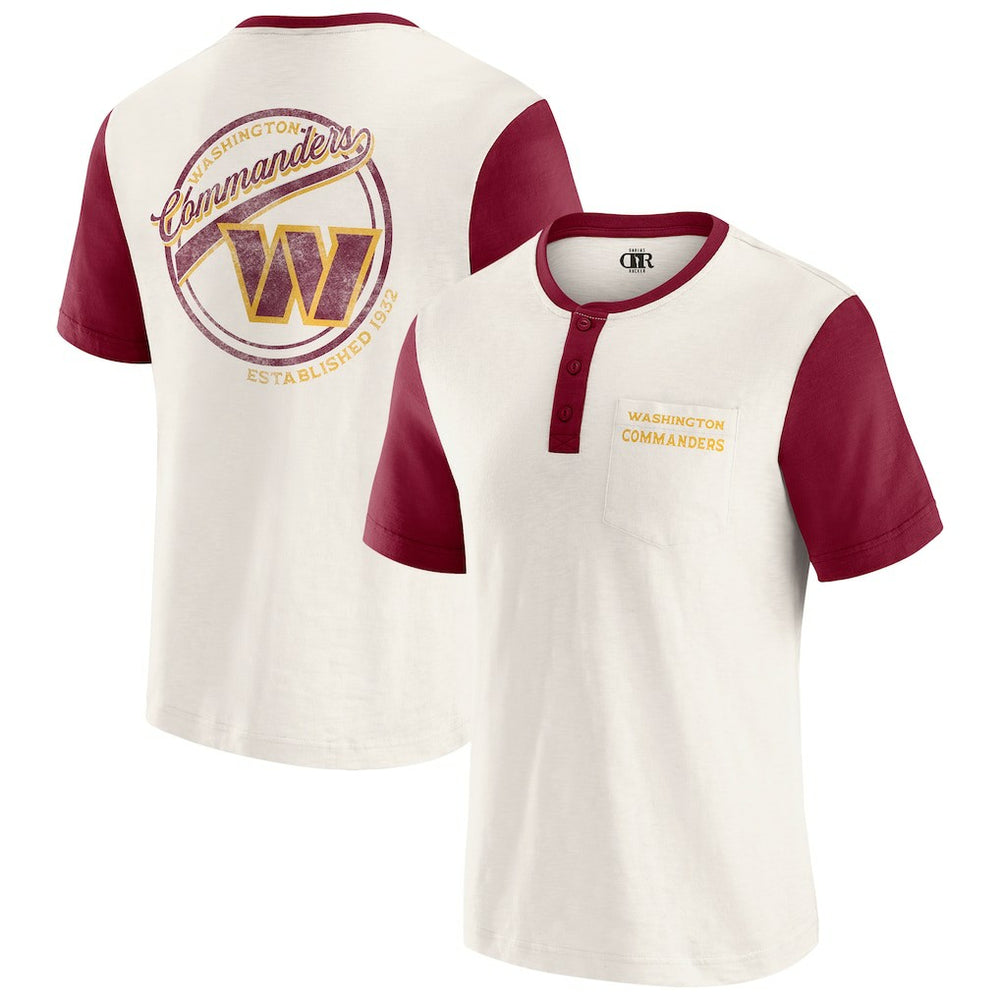 Washington Commanders Fanatics Darius Rucker Collection Henley Colorblock Slub Pocket T-Shirt