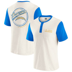 Los Angeles Chargers Fanatics Darius Rucker Collection Henley Colorblock Slub Pocket T-Shirt