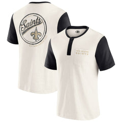 New Orleans Saints Fanatics Darius Rucker Collection Henley Colorblock Slub Pocket T-Shirt