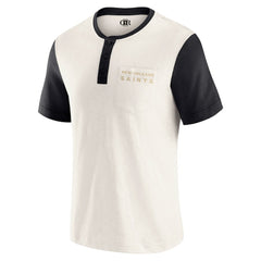 New Orleans Saints Fanatics Darius Rucker Collection Henley Colorblock Slub Pocket T-Shirt