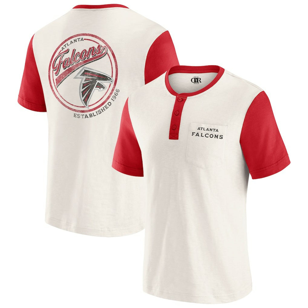 Atlanta Falcons Fanatics Darius Rucker Collection Henley Colorblock Slub Pocket T-Shirt