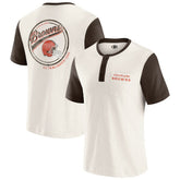 Cleveland Browns Fanatics Darius Rucker Collection Henley Colorblock Slub Pocket T-Shirt