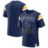 Milwaukee Brewers Darius Rucker Collection by Fanatics Distressed Sleeve Stripe T-Shirt | MLB US