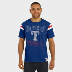 Texas Rangers Darius Rucker Collection by Fanatics Distressed Sleeve Stripe T-Shirt | MLB For sale