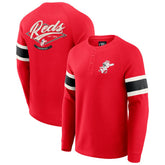 Cincinnati Reds Darius Rucker Collection by Fanatics Waffle-Knit Raglan Long Sleeve Henley T-Shirt | MLB New